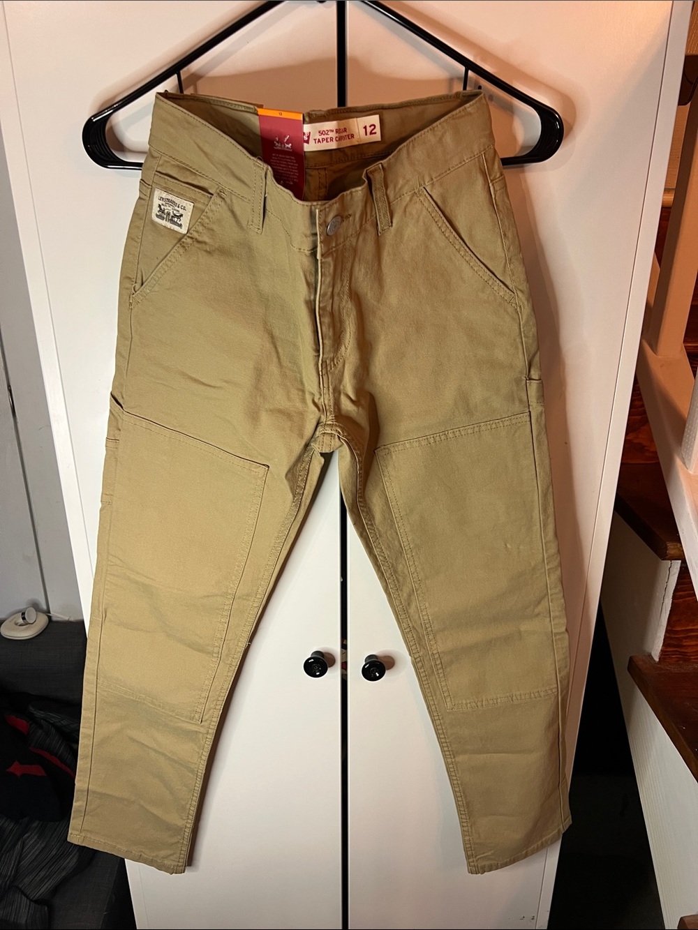 Levi’s carpenter pants, khaki boys size 12. Three pairs.